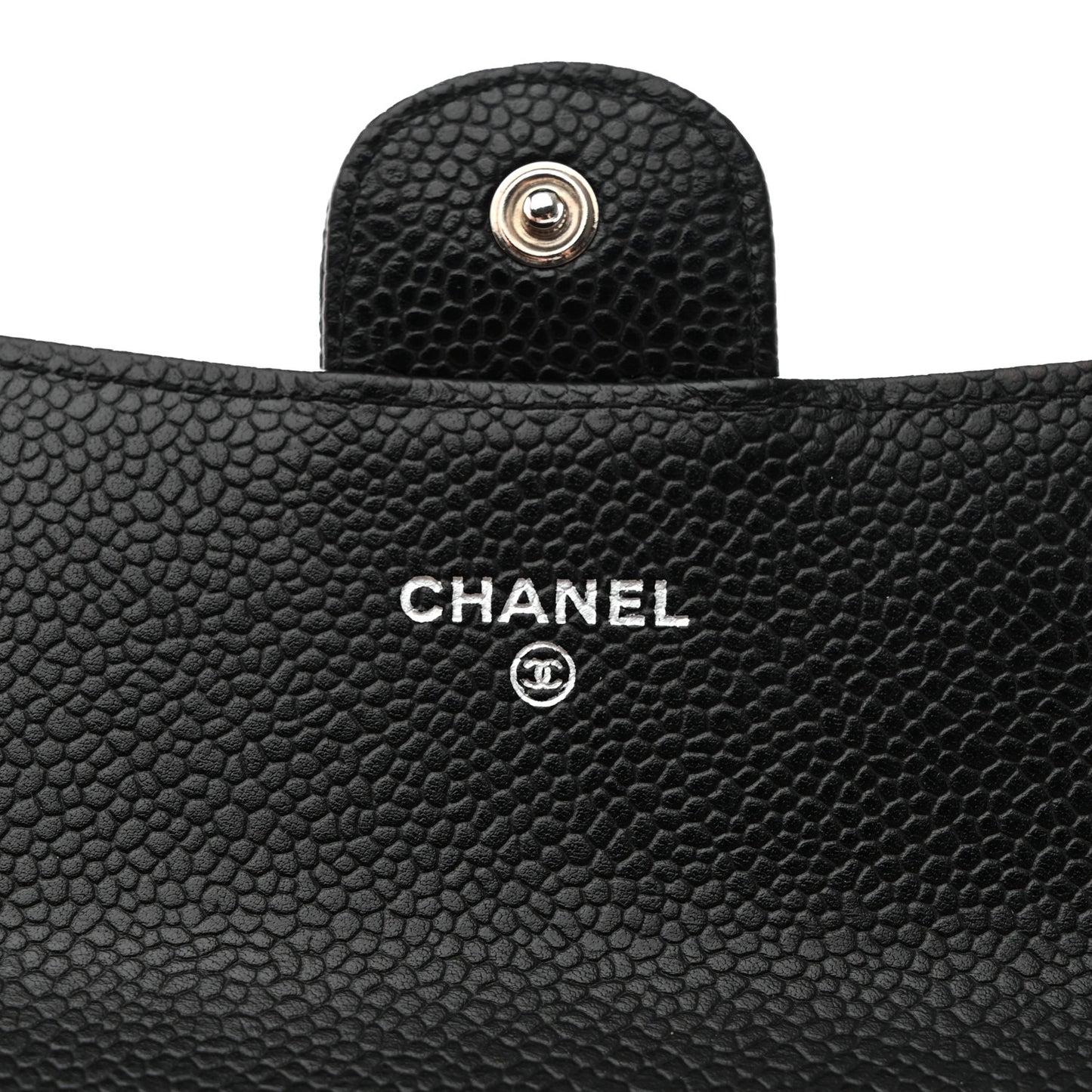 Caviar Quilted Large Gusset Flap Wallet Black