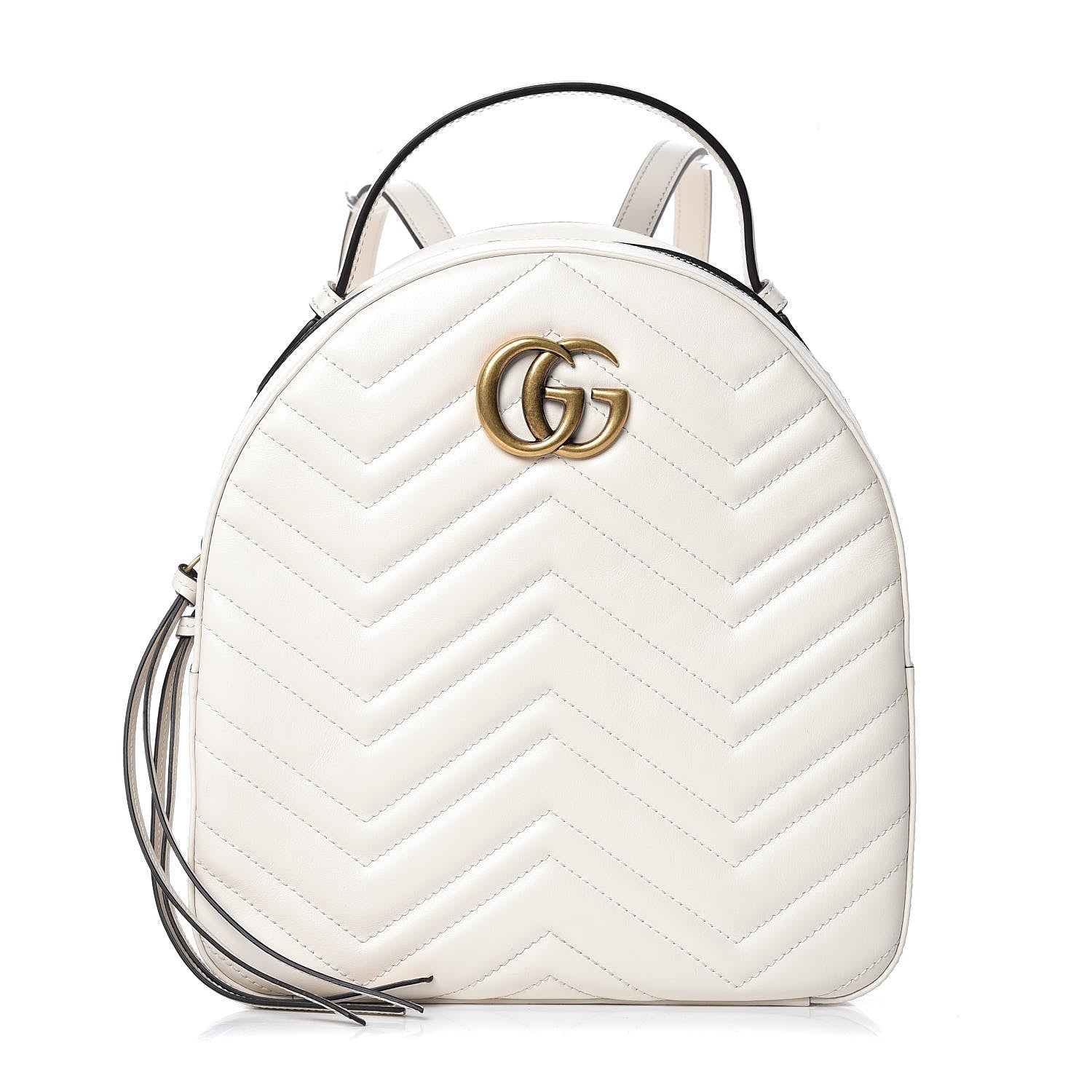 Gucci Calfskin Matelasse GG Marmont Dome Backpack White 1 of 12