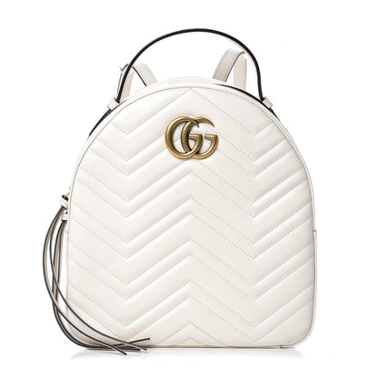 Gucci Calfskin Matelasse GG Marmont Dome Backpack White 1 of 12