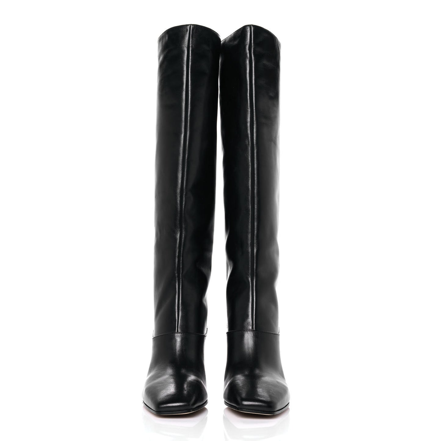 Calfskin Knee High Boots 37.5 Black