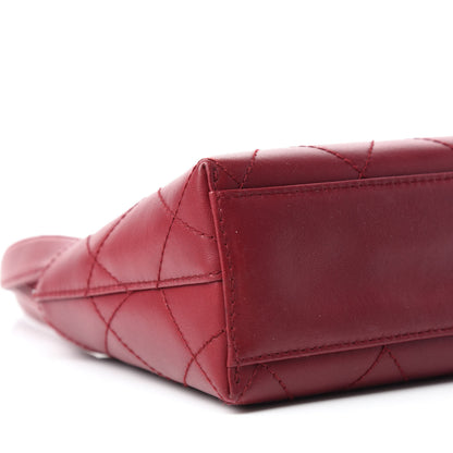 Chanel Lambskin Stitched Top Handle Flap Bag Red 6 of 12