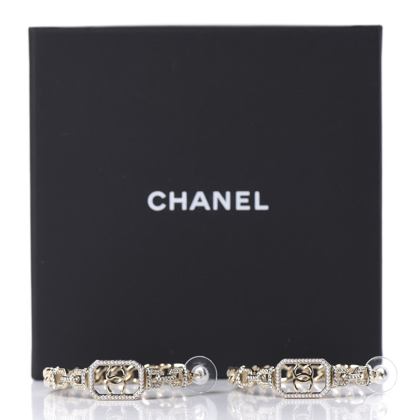 Crystal CC Vendome Hoop Earrings Gold