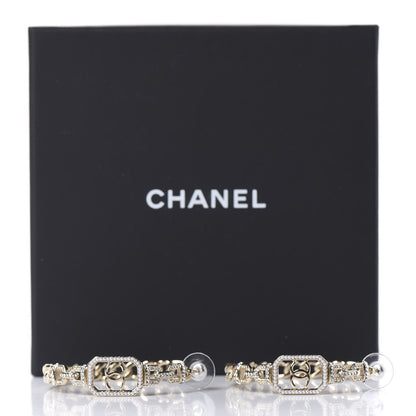 Chanel Crystal CC Vendome Hoop Earrings Gold 10 of 10