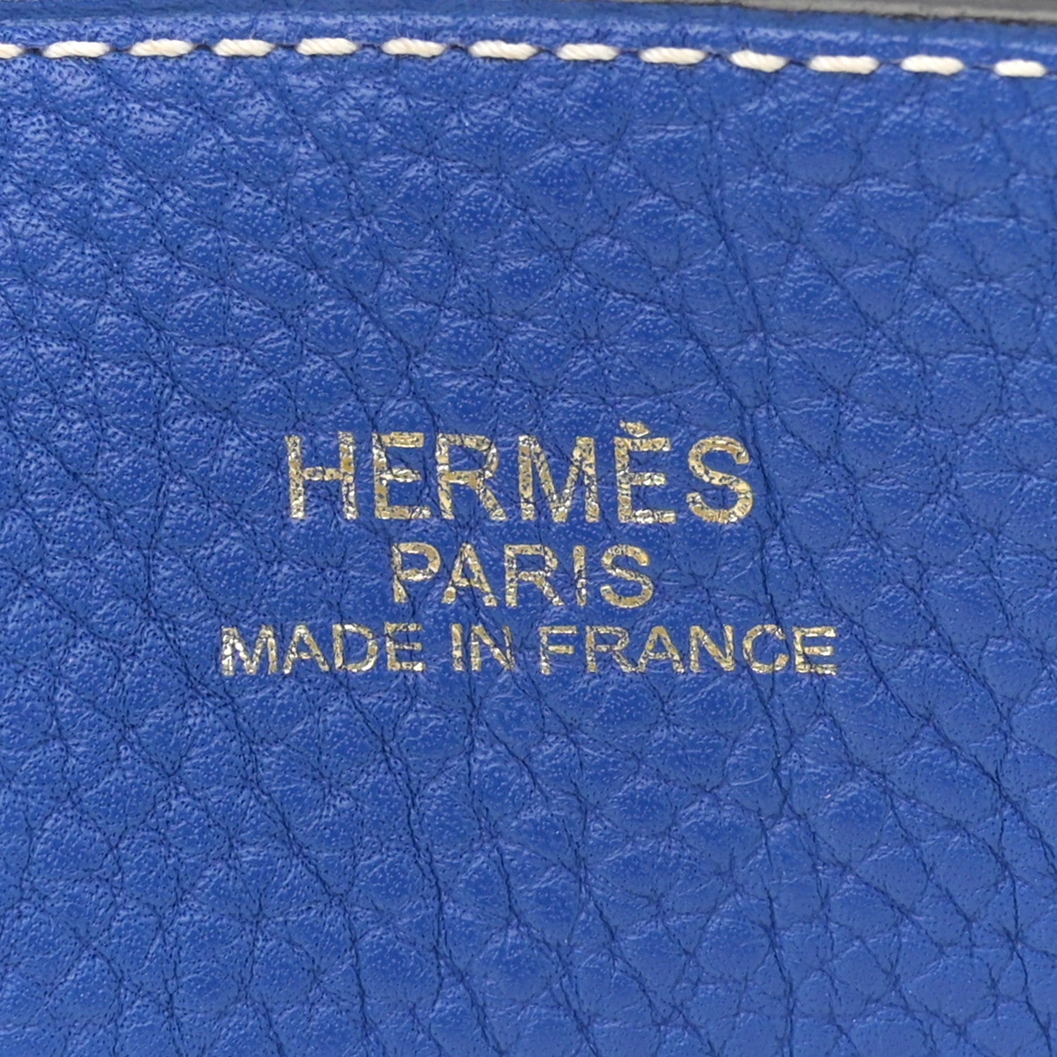 Hermes Taurillon Clemence Double Sens 36 Reversible Tote Etain Bleu Electrique 9 of 16