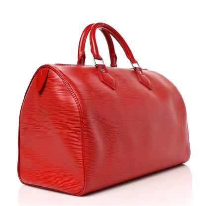 Louis Vuitton Epi Speedy 35 Castillan Red 3 of 10