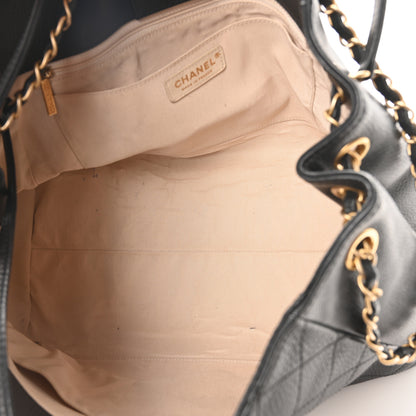 Chanel Grained Calfskin Stitched Large Supple Rock Shopping Black 5 of 10