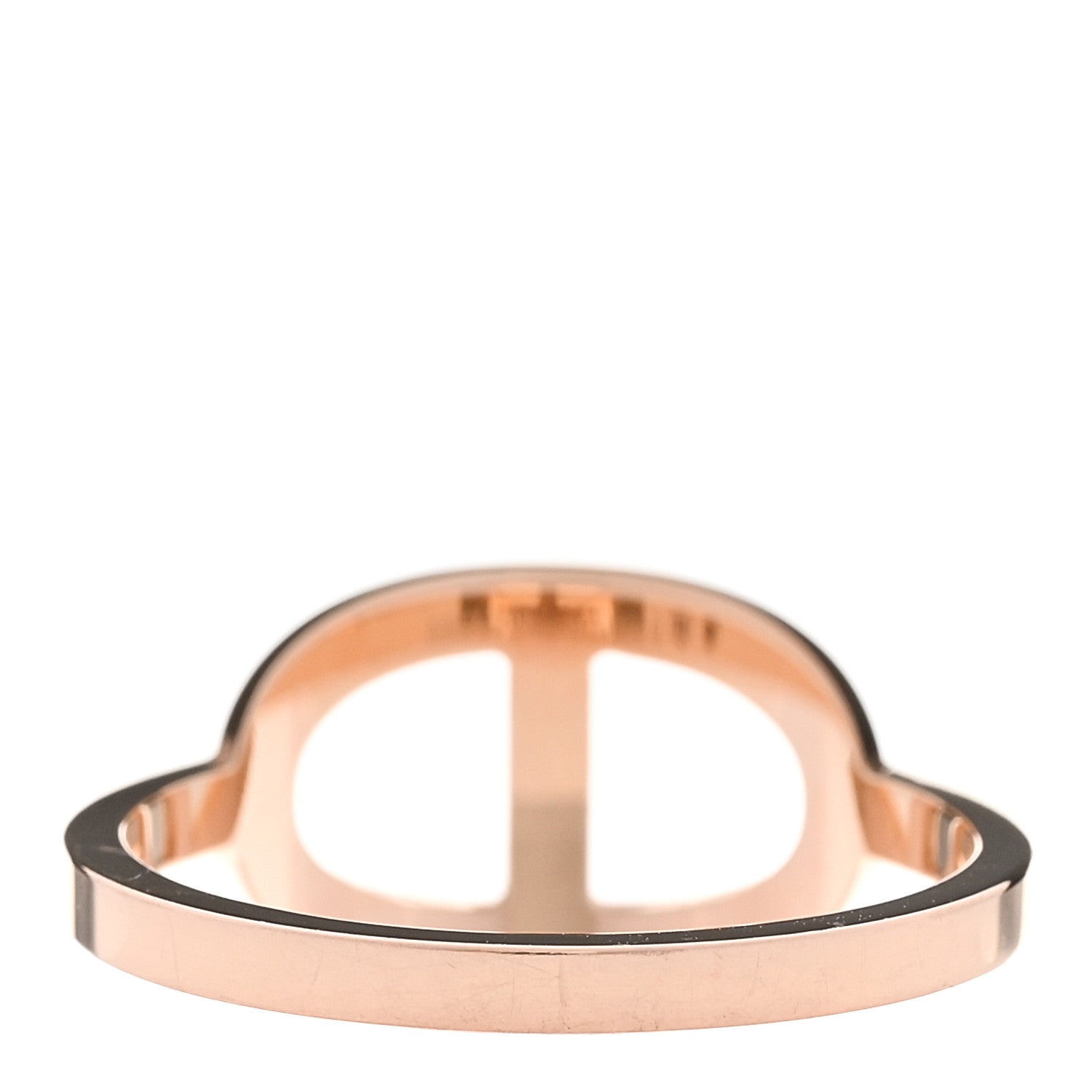 Hermes 18K Rose Gold Diamond MM Chaine d'Ancre Contour Ring 59 8.75 3 of 6
