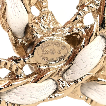 Chanel Lambskin CC Chain Brooch White Gold 3 of 3