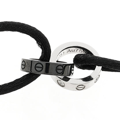 Cartier 18K White Gold Ceramic 4 Diamond LOVE Cord Bracelet Black 5 of 5