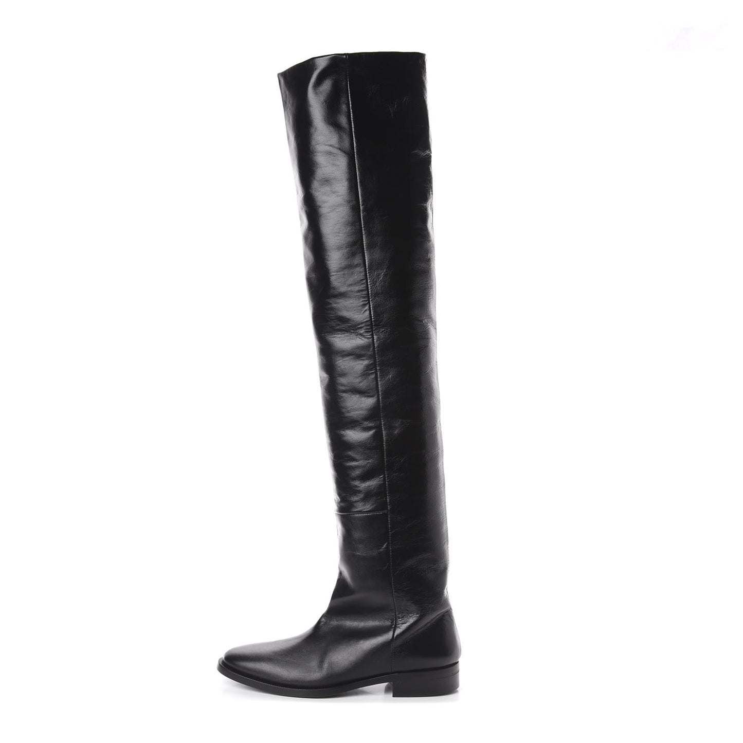 Calfskin Thigh High Boots 35.5 Black