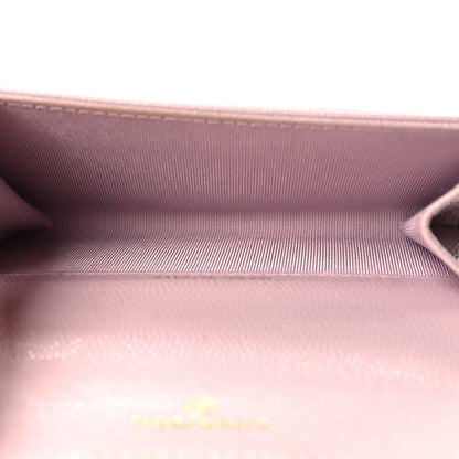 Chanel Caviar Quilted Flap Card Holder Wallet Light Pink 5 of 9