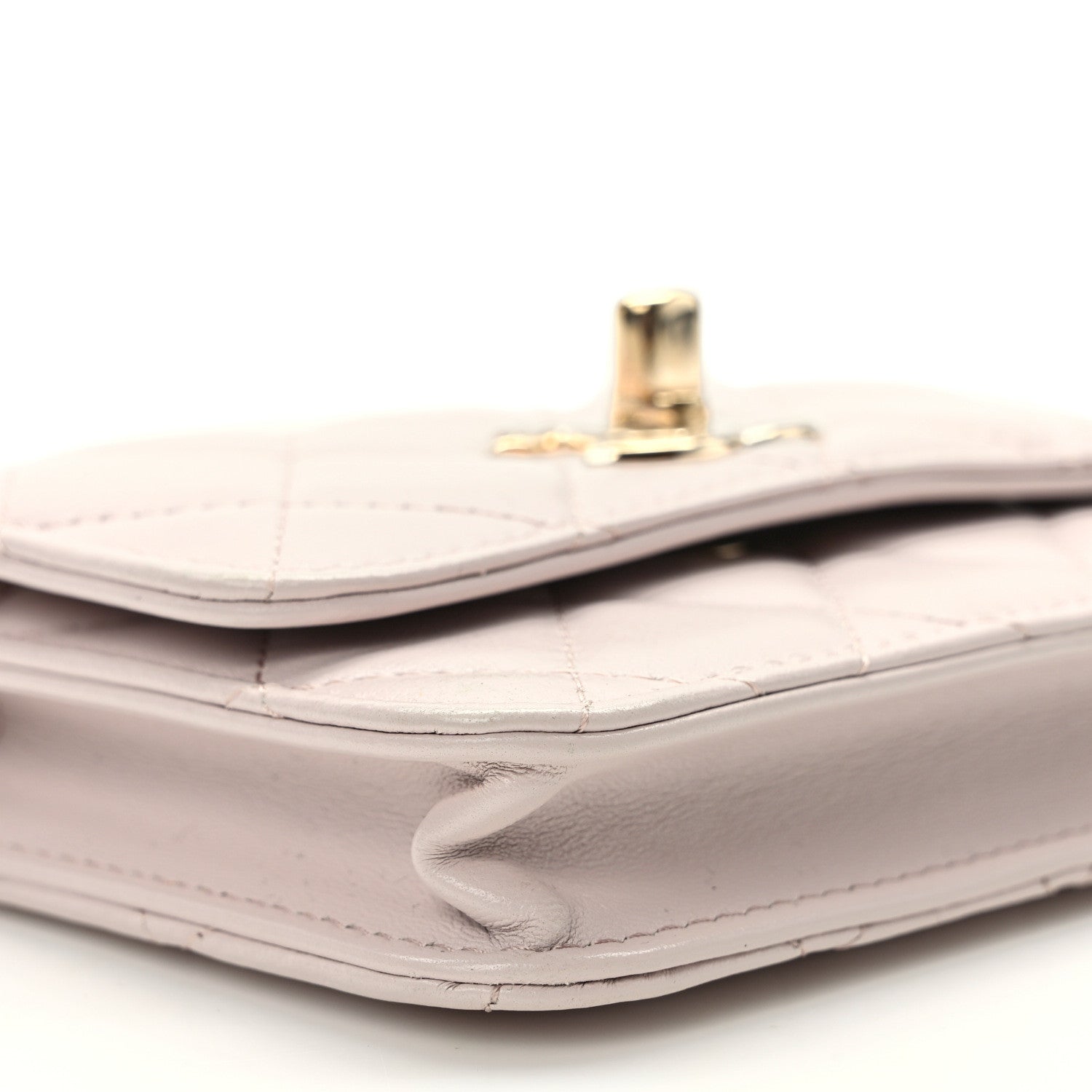 Chanel Lambskin Quilted Trendy CC Card Holder On Chain Light Purple 10 of 11