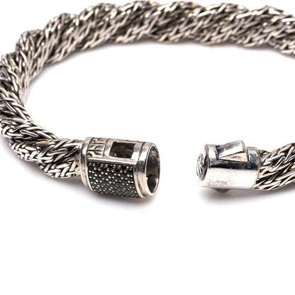 John Hardy Sterling Silver Black Sapphire 10mm Twisted Classic Chain Bracelet 6 of 7