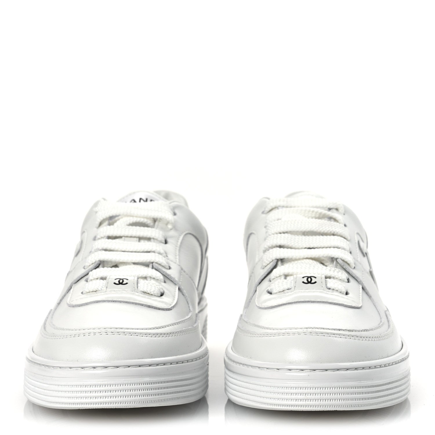 Chanel Calfskin Womens CC Sneakers 40.5 White 3 of 11