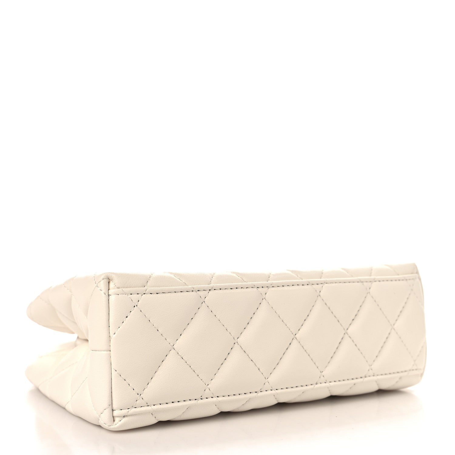 Chanel Shiny Aged Calfskin Quilted Nano Kelly Shopper White 3 of 10