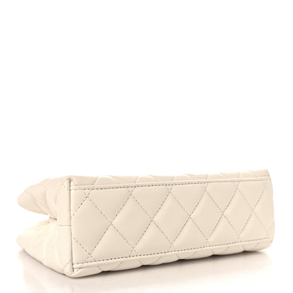 Chanel Shiny Aged Calfskin Quilted Nano Kelly Shopper White 3 of 10