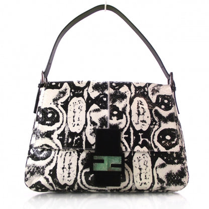 Fendi Snakeskin Mama Baguette Black White 1 of 10