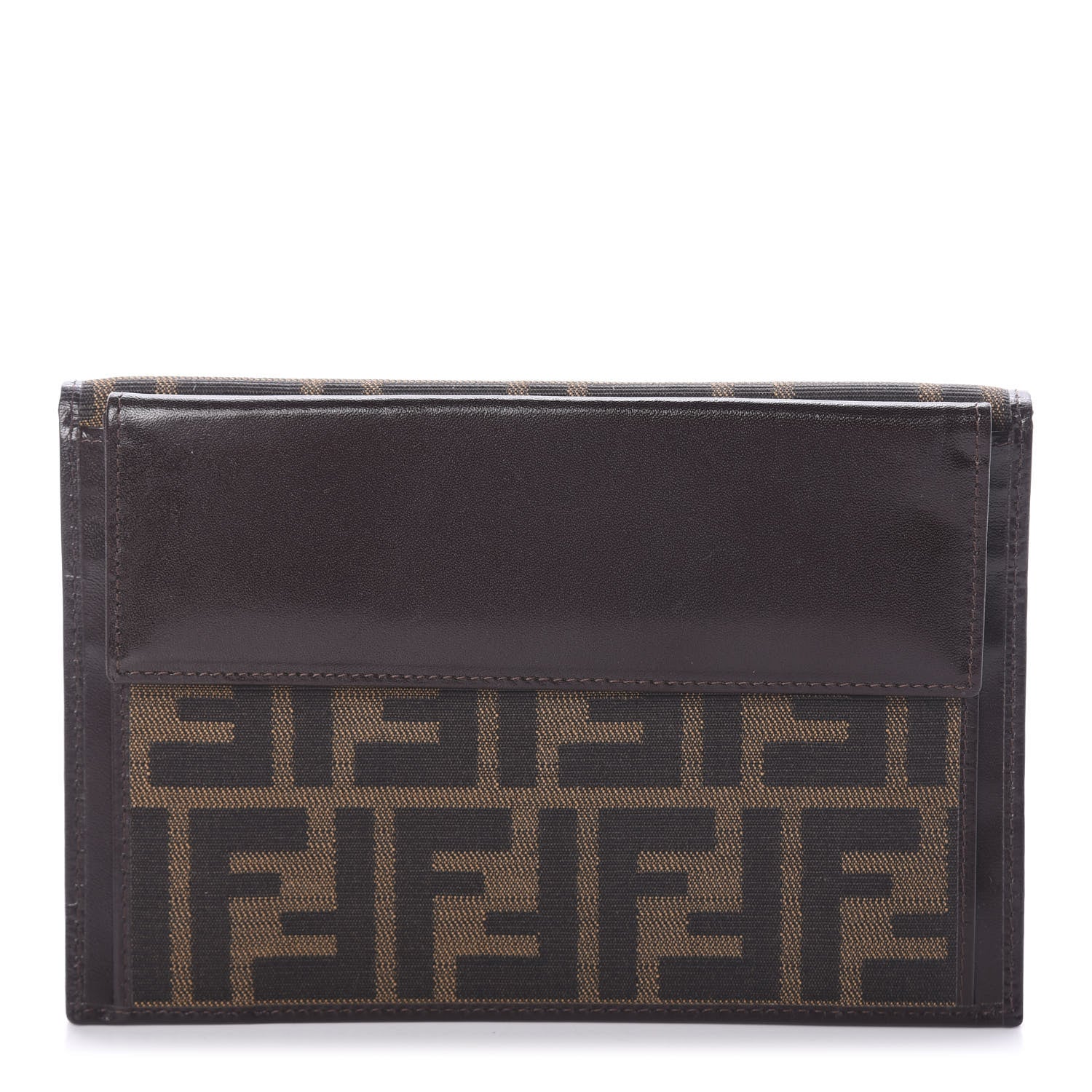 Fendi Jacquard Calfskin FF Wallet Tobacco 1 of 5