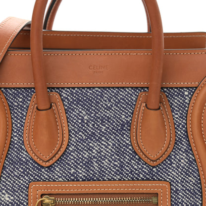 Celine Smooth Calfskin Tweed Nano Luggage Tan 9 of 15
