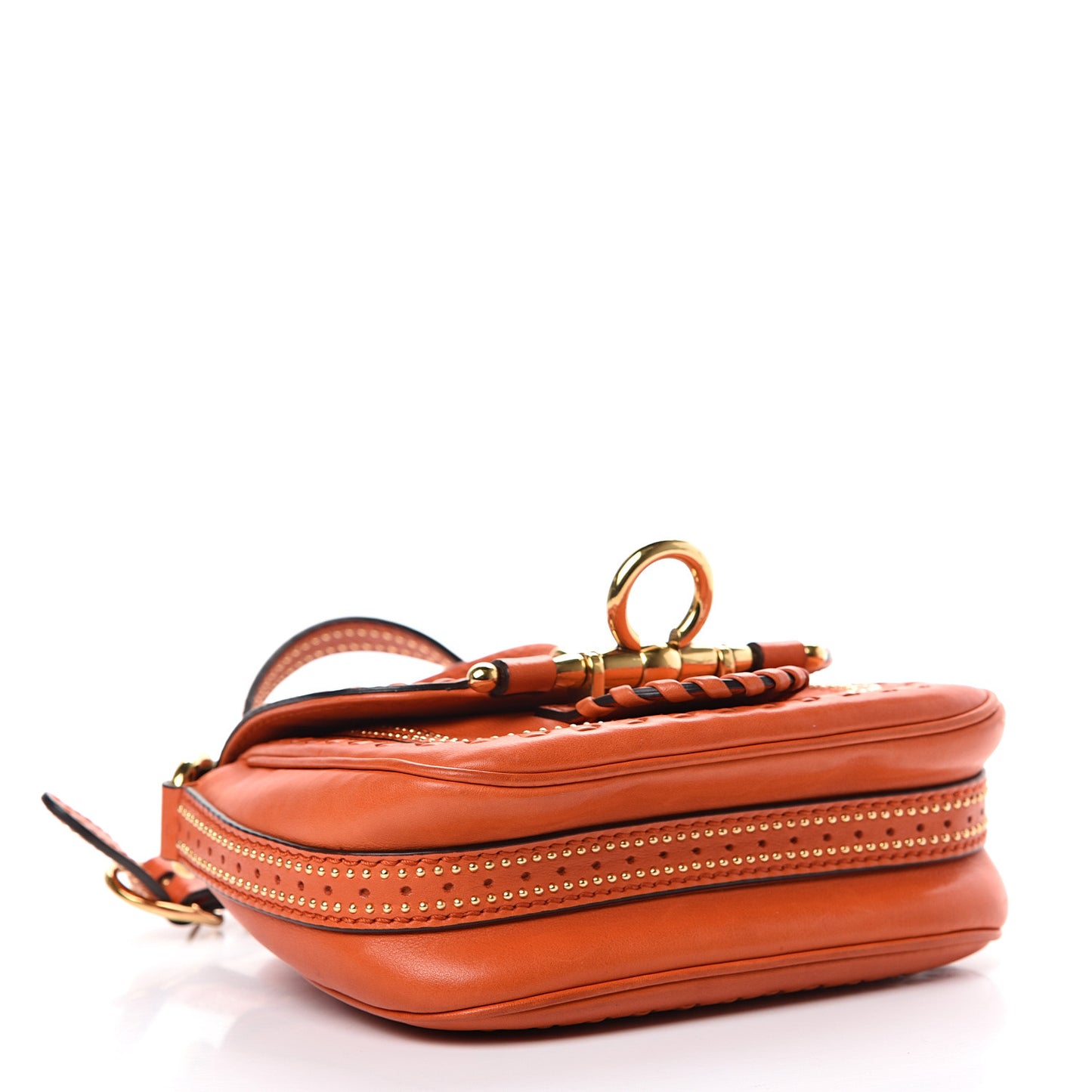 Calfskin Small Snaffle Bit Shoulder Bag Orange