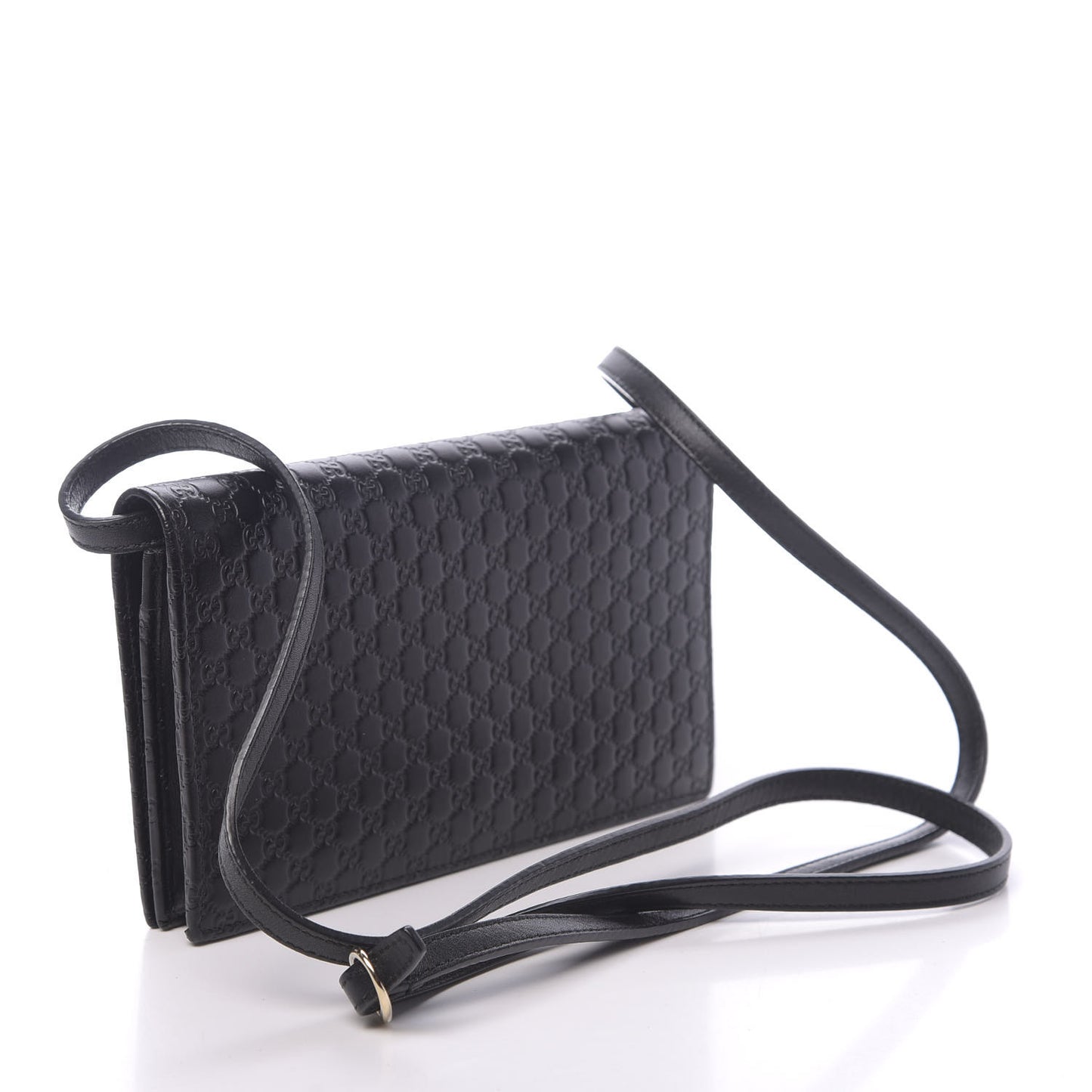 Microguccissima Crossbody Wallet Black