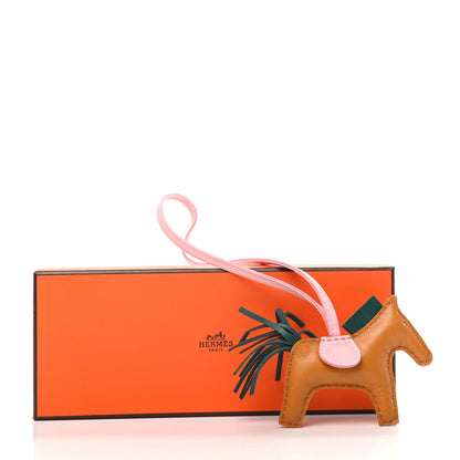 Hermes Milo Lambskin Grigri Rodeo Horse Bag Charm PM Sesame Malachite Rose Sakura 5 of 5