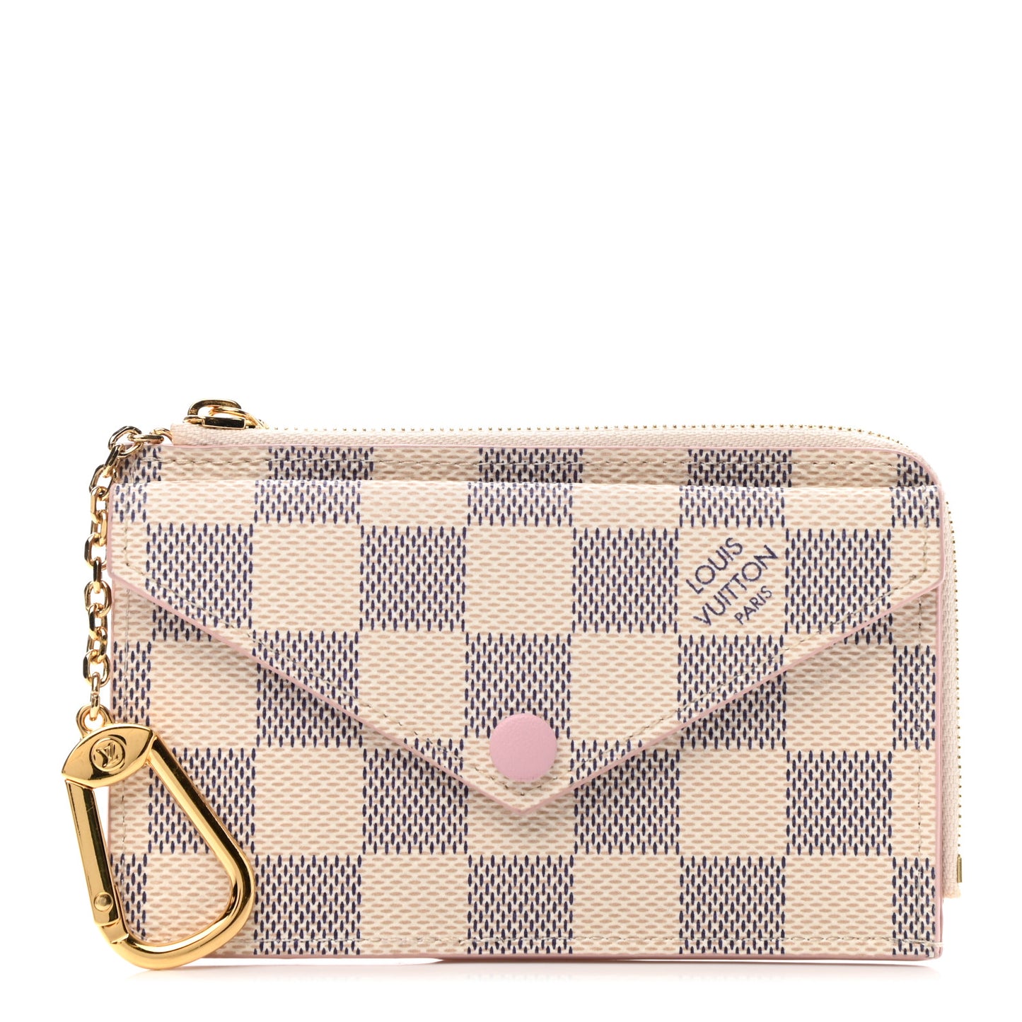 Damier Azur Recto Verso Card Holder Rose Ballerine