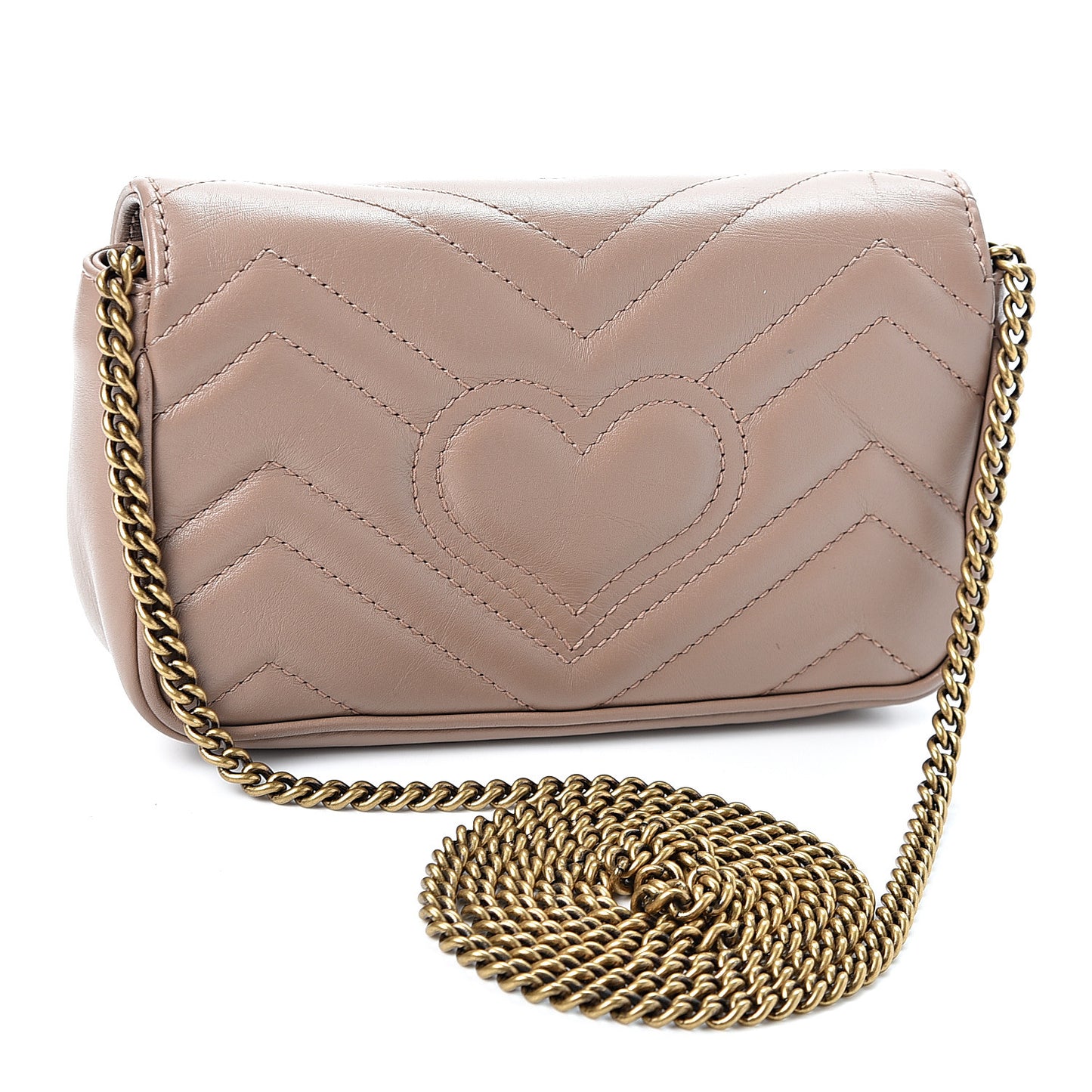 Calfskin Matelasse Super Mini GG Marmont Shoulder Bag Porcelain Rose