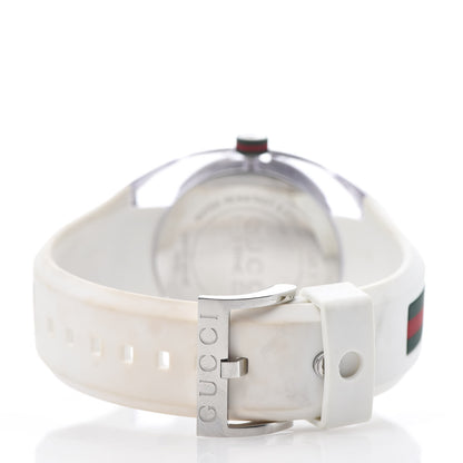 Gucci Stainless Steel Rubber 46mm Sync Web Quartz Watch White 4 of 5