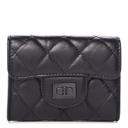 Chanel Aged Calfskin Quilted Reissue Flap Card Holder Wallet So Black 1 of 9