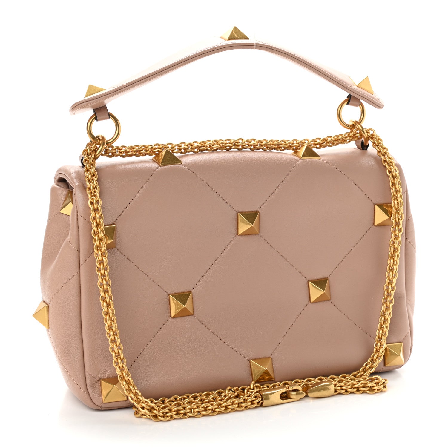 Valentino Garavani Nappa Large Roman Stud Shoulder Bag Rose Cannelle 3 of 9