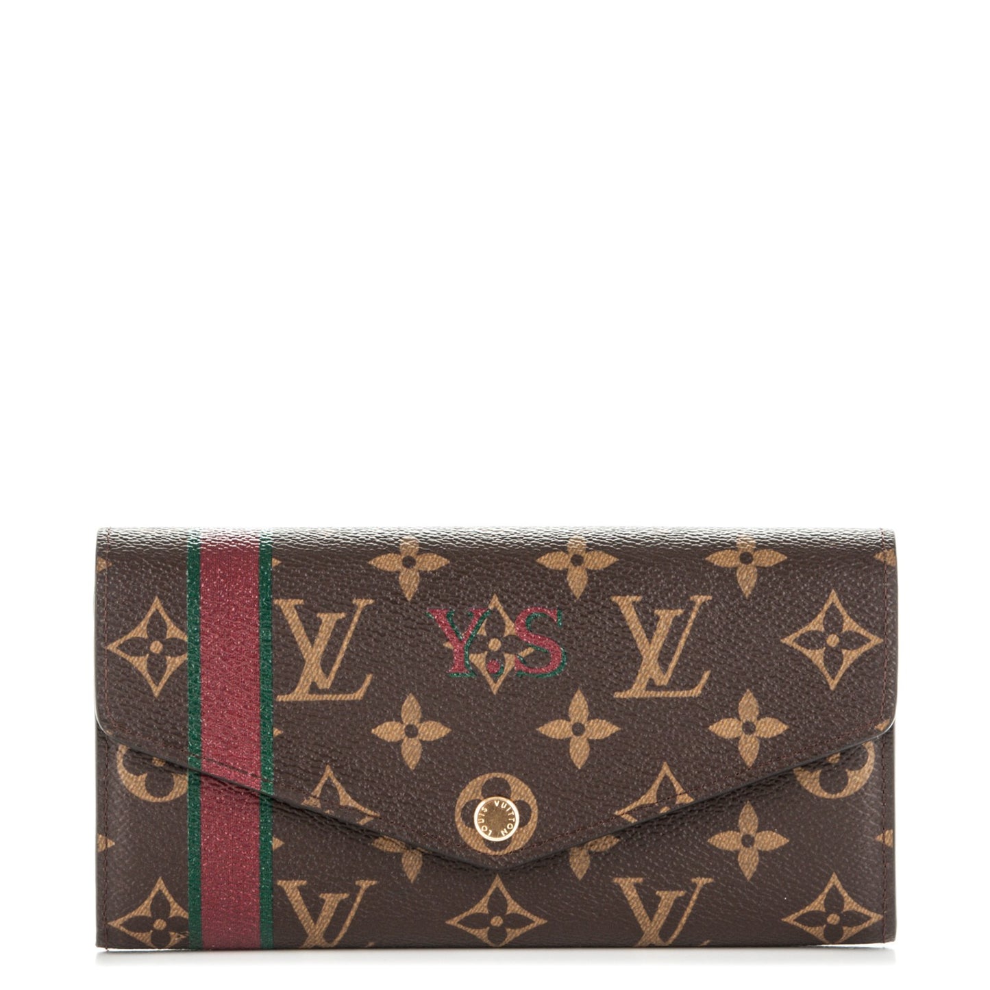 Monogram My LV Heritage Sarah Wallet NM Bordeaux Vert Anglais