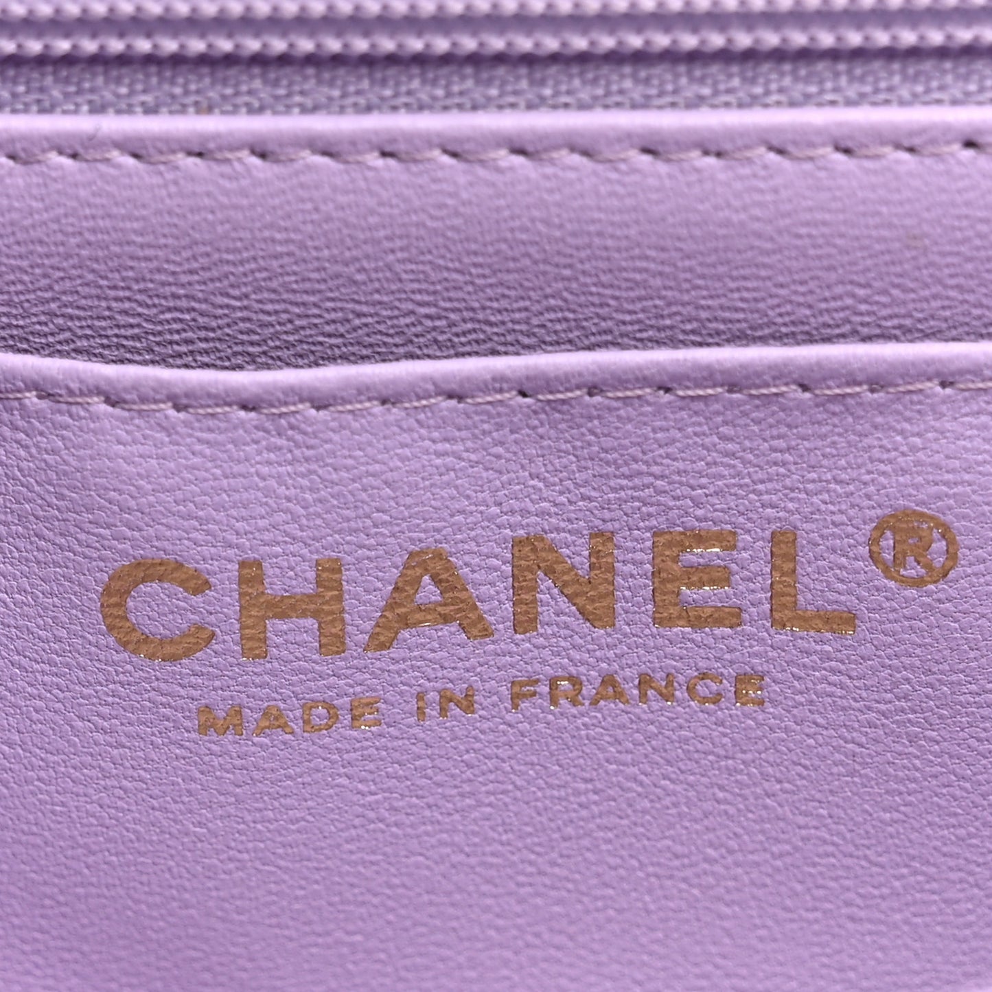 Lambskin Quilted Mini Top Handle Rectangular Flap Light Purple