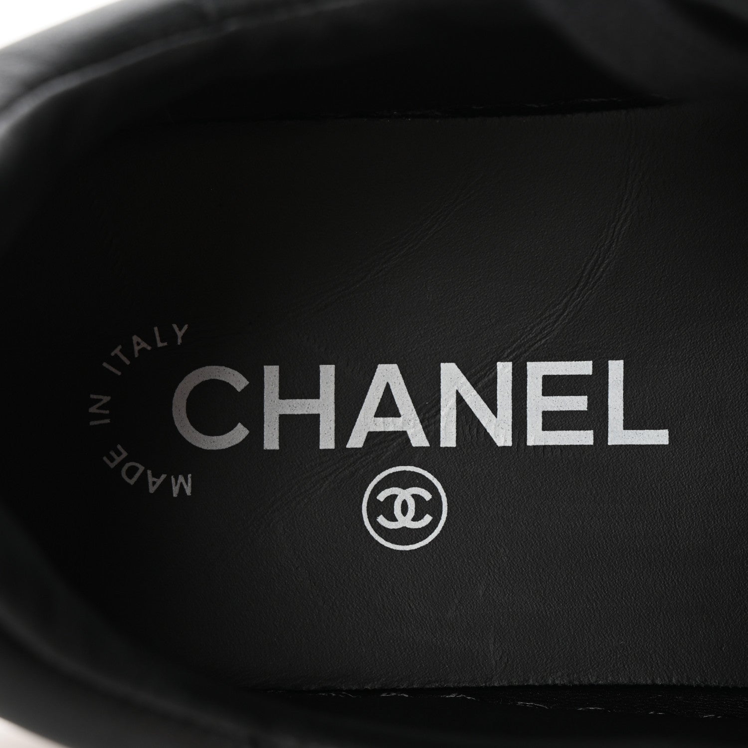 Chanel Calfskin Womens Logo Sneakers 38.5 Black 8 of 10