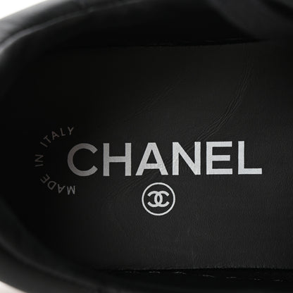 Chanel Calfskin Womens Logo Sneakers 38.5 Black 8 of 10