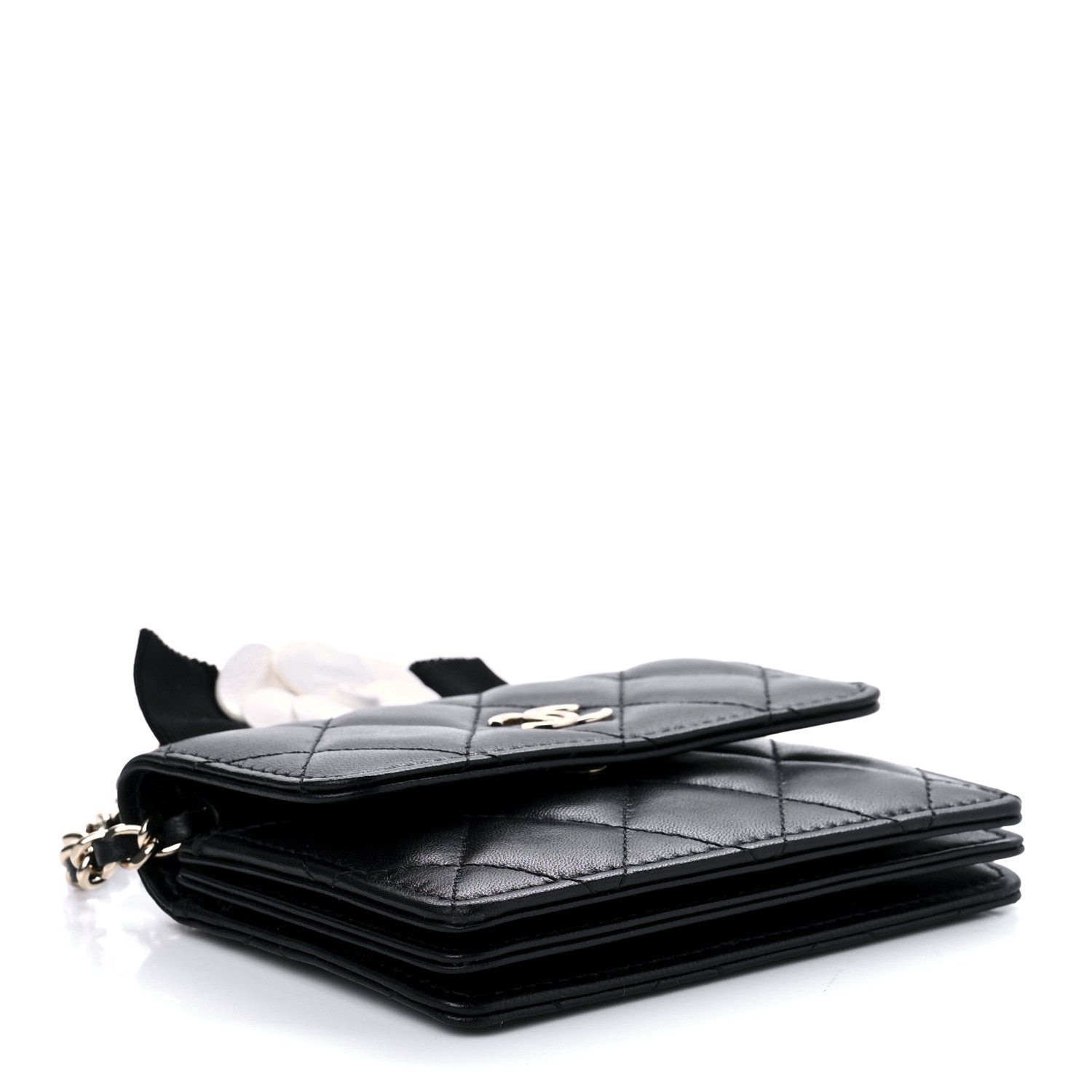 Chanel Lambskin Quilted My Chanel Lady Card Holder On Chain Black 4 of 9