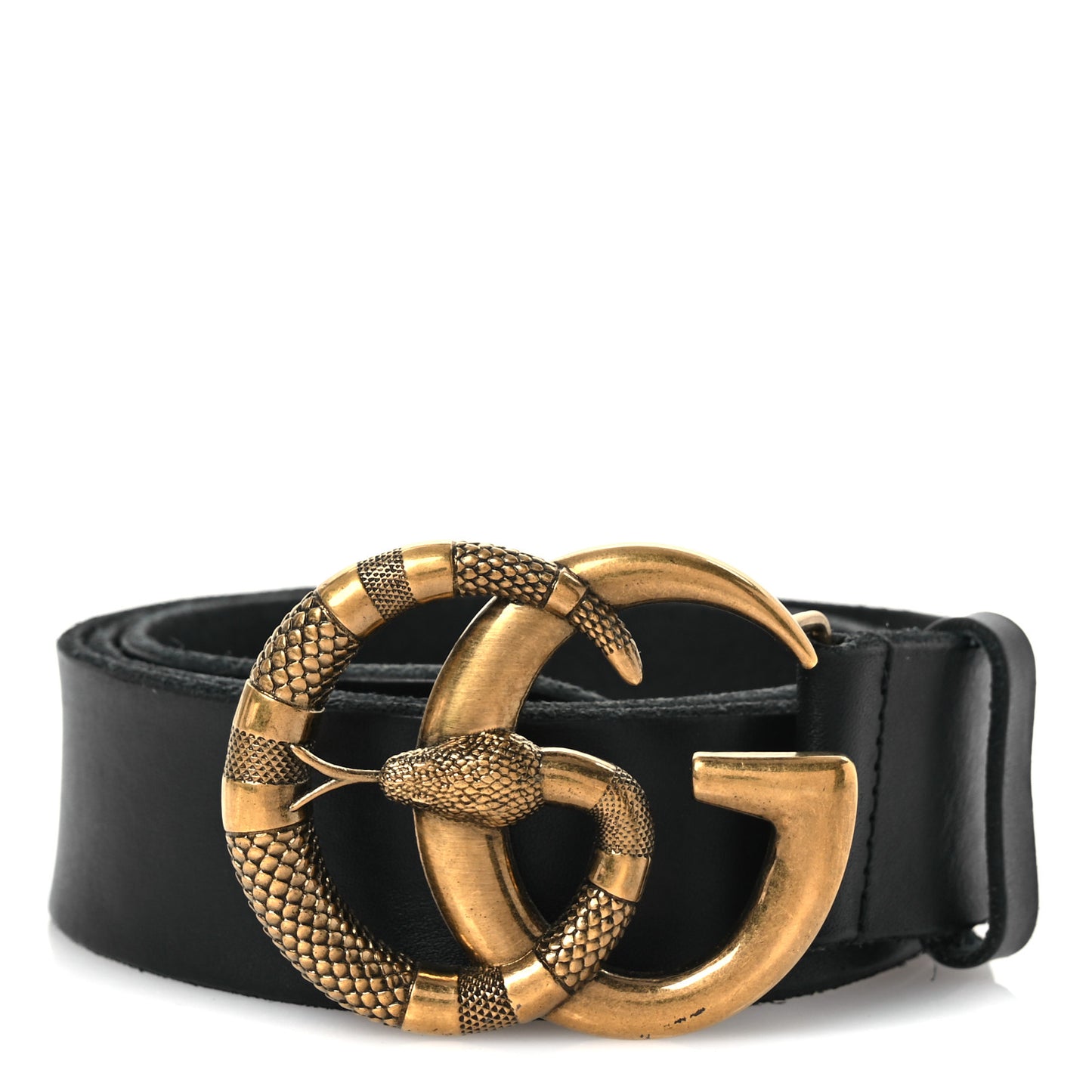 Faded Calfskin Snake Double G 40mm Belt 90 36 Black