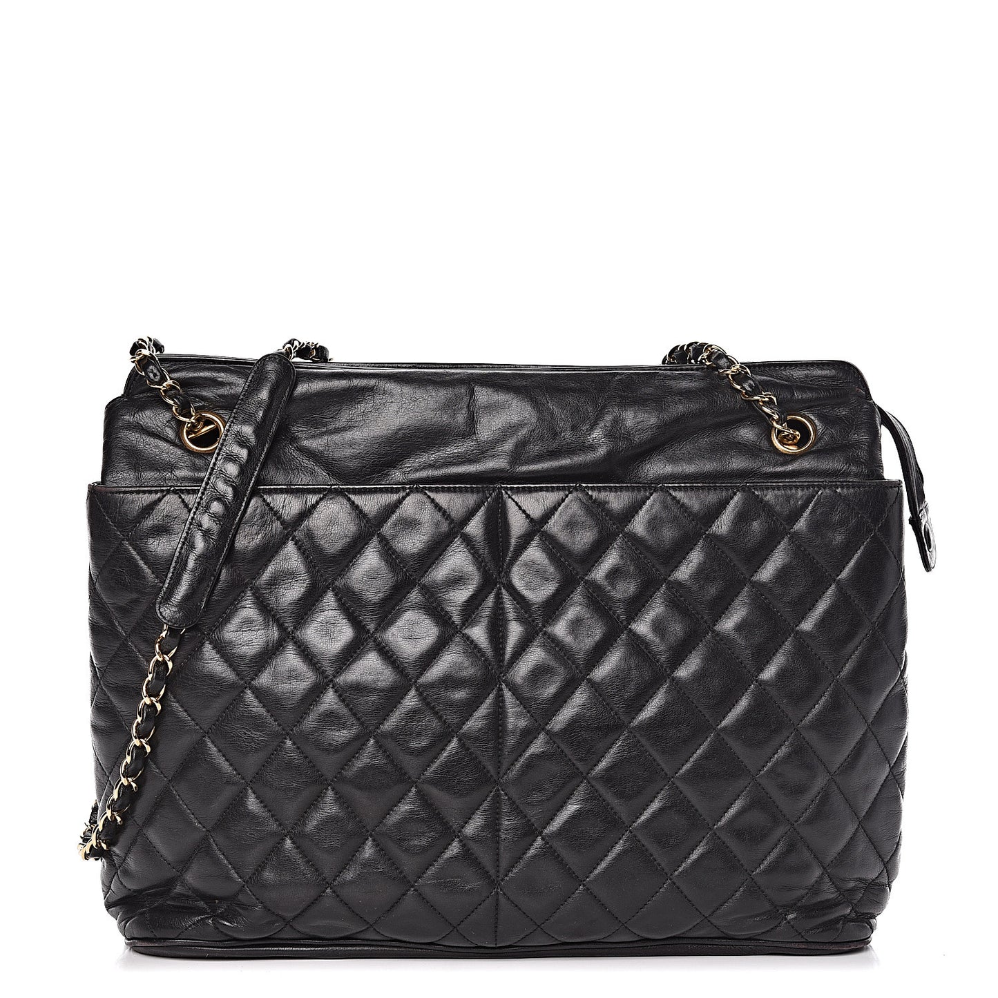 Lambskin Quilted Shoulder Bag Black