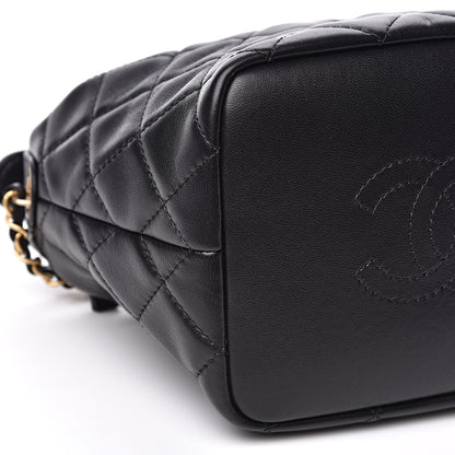 Chanel Lambskin Quilted Small Perfect Meeting Hobo Black 8 of 11