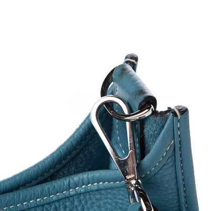 Hermes Taurillon Clemence Evelyne III GM Blue Jean 8 of 11