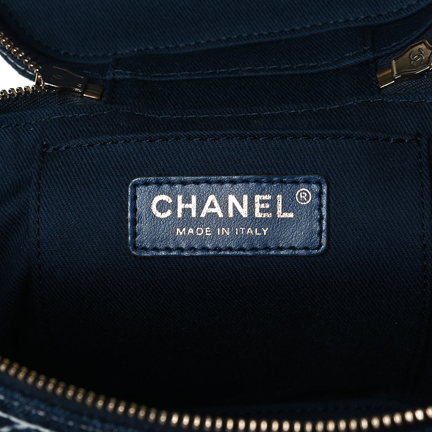 Denim Quilted Denim Trip Vanity Cosmetic Case Blue