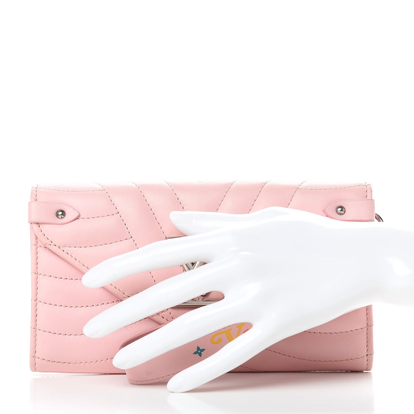 Calfskin New Wave Long Wallet Smoothie Pink