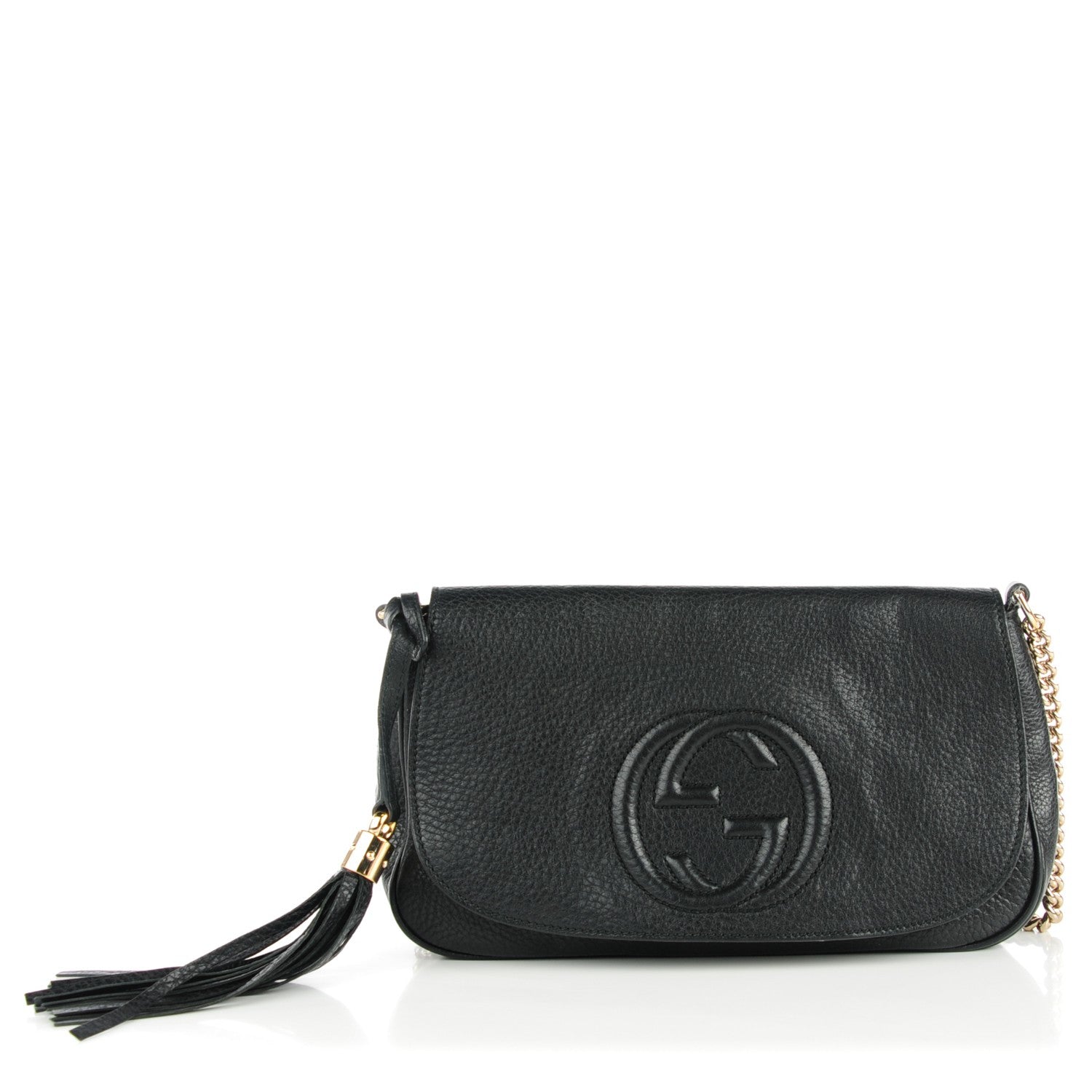 Gucci Pebbled Calfskin Medium Soho Flap Crossbody Black 1 of 14