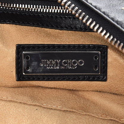 Jimmy Choo Metallic Calfskin Star Studded Sky Hobo Black 6 of 7