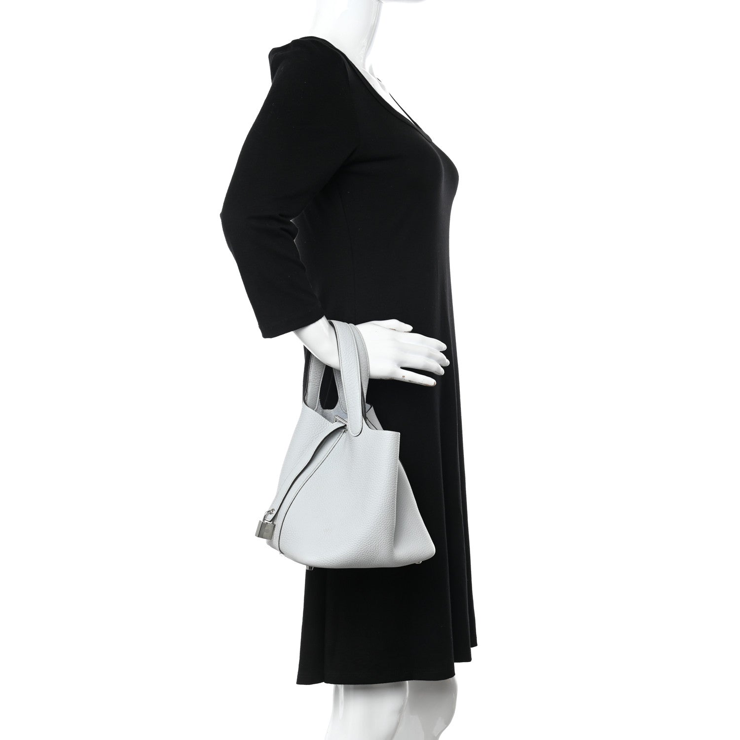 Hermes Taurillon Clemence Picotin Lock 18 PM Bleu Pale 3 of 12