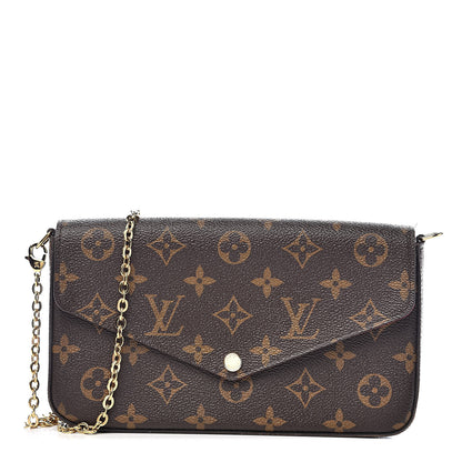 Louis Vuitton Monogram Pochette Felicie Chain Wallet Fuchsia 1 of 14