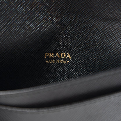 Prada Saffiano Metal Flap Card Holder Black 6 of 7
