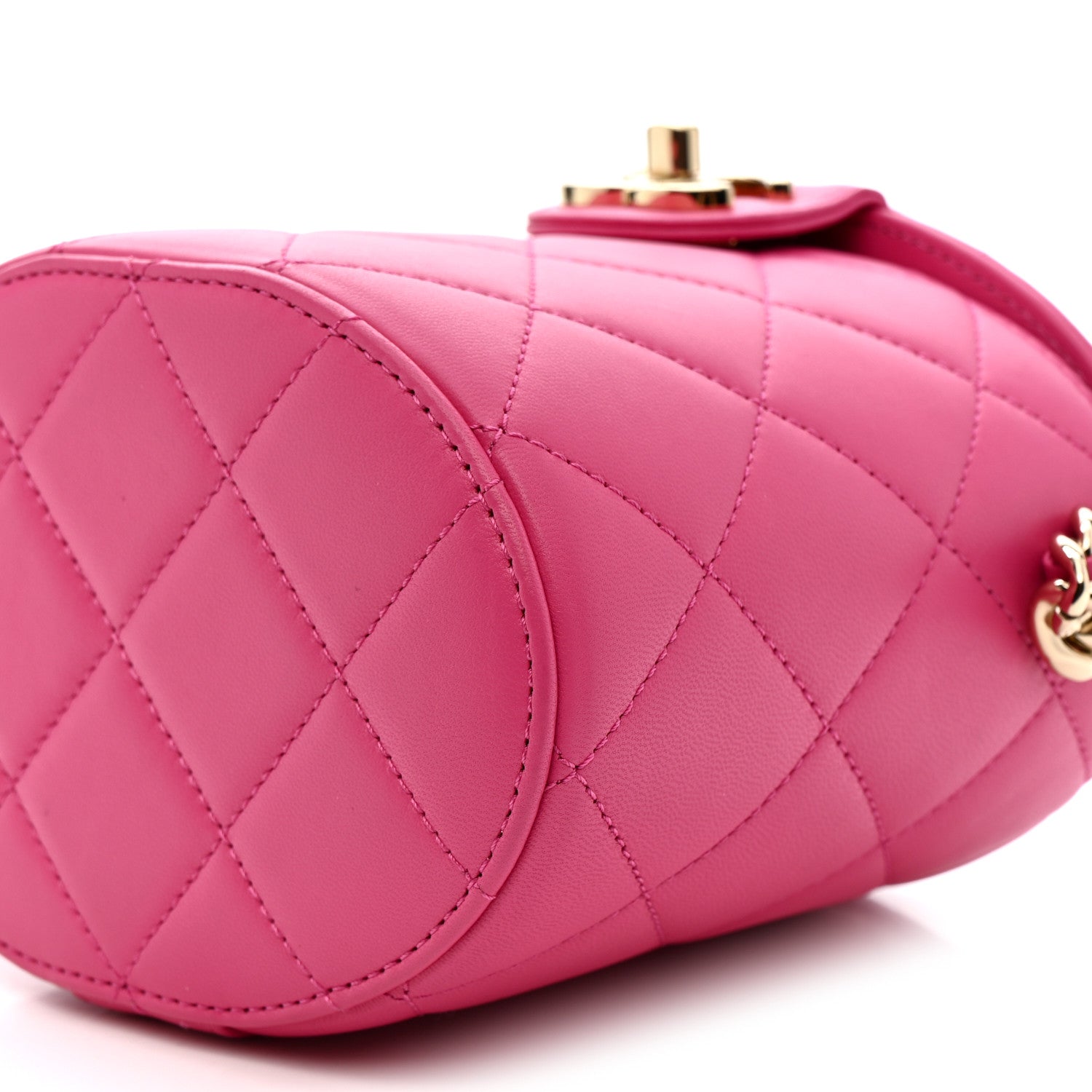 Chanel Lambskin Resin Elegant Chain Vanity Case Dark Pink 10 of 11