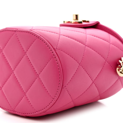 Chanel Lambskin Resin Elegant Chain Vanity Case Dark Pink 10 of 11