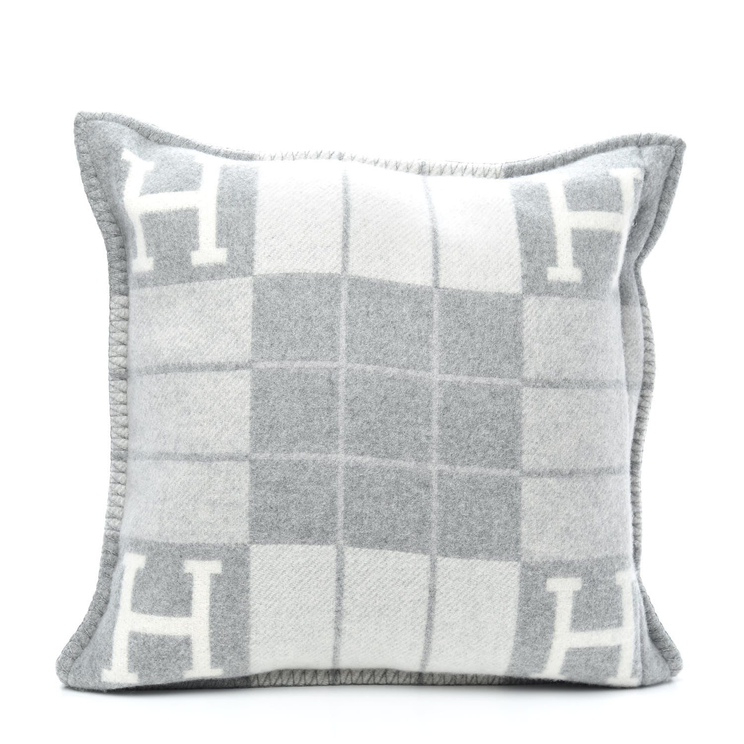 Hermes Wool Cashmere Avalon III Pillow PM Ecru Gris Clair 2 of 3